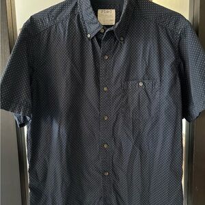 Paper Denim & Cloth Men's Dark Blue Dotted Button Down Shirt